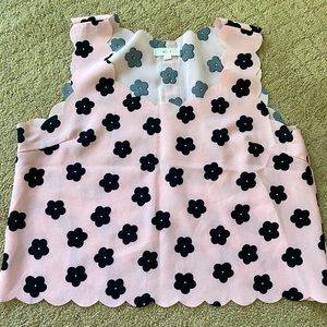 Pink flowy floral crop top